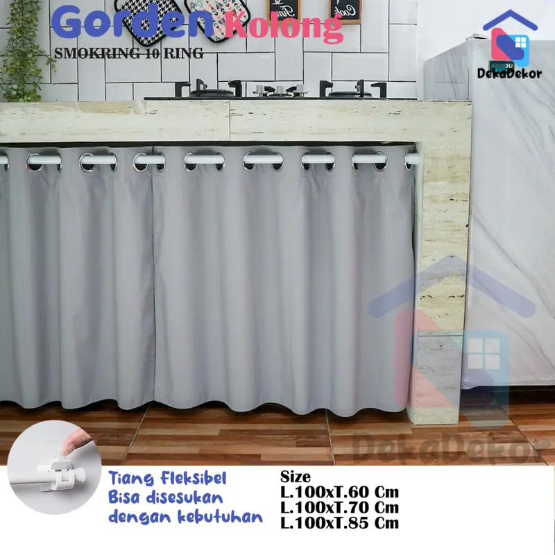 Gorden Smokring Waterproof tahan air dan anti noda pemasangan pakai tiang 5