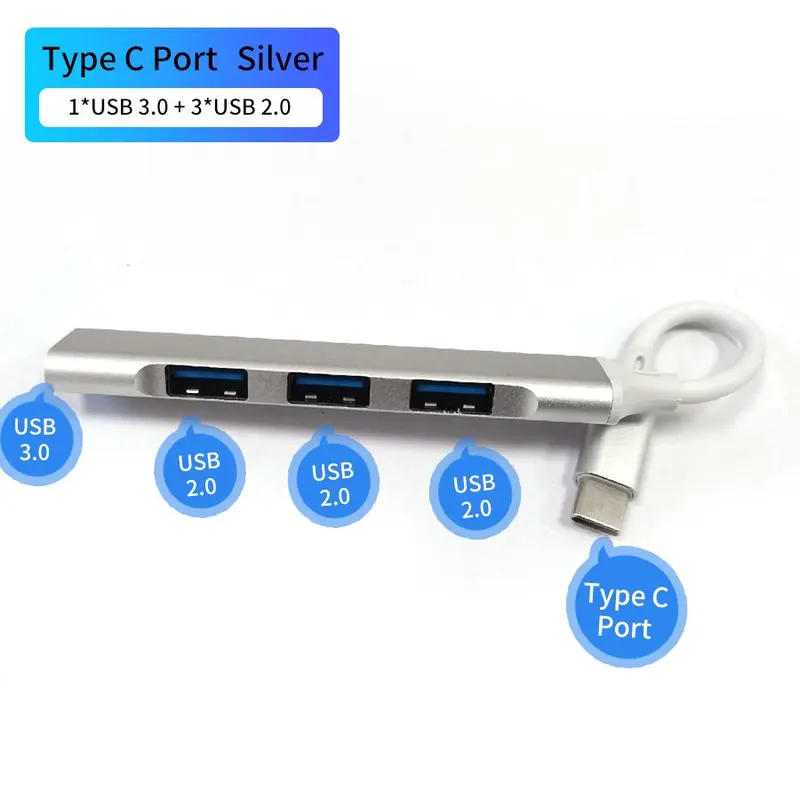 LEVINO USB HUB Type C / USB A Hub High Speed USB 3.0 Adapter to 4 Port Multi Splitter USB 3.0 Hub Otg Splitter For PC/Android/IOS 6
