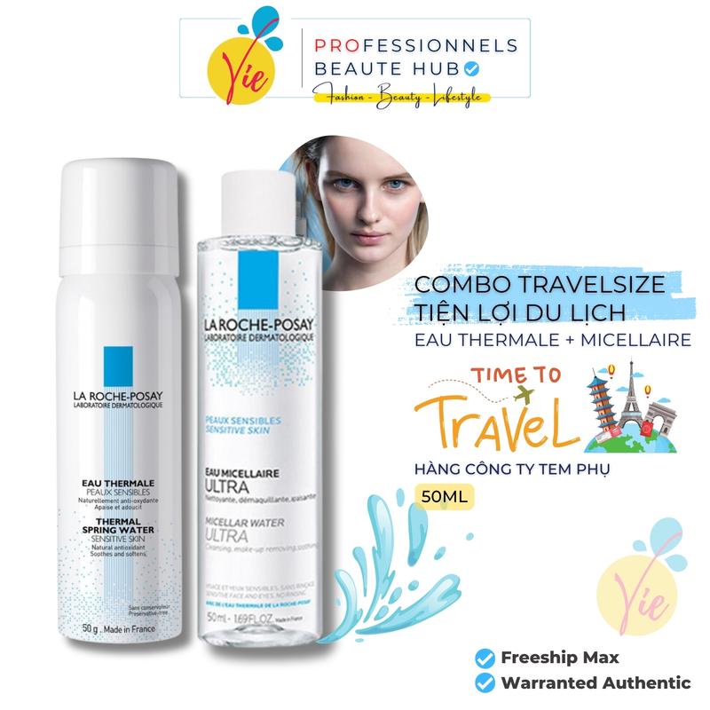 COMBO LA ROCHE-POSAY Xịt Khoáng Thermal Spring Water [50ml] + Tẩy Trang Effaclar Eau Micellare Ultra Oily Skin [50ml] Nữ Women