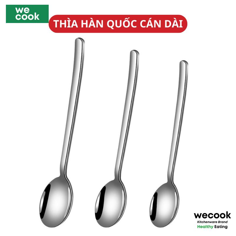  Thìa muỗng Inox 304 miệng tròn cán dài kiểu dáng Hàn Quốc cao cấp dùng ăn cơm cháo tráng miệng | 130 