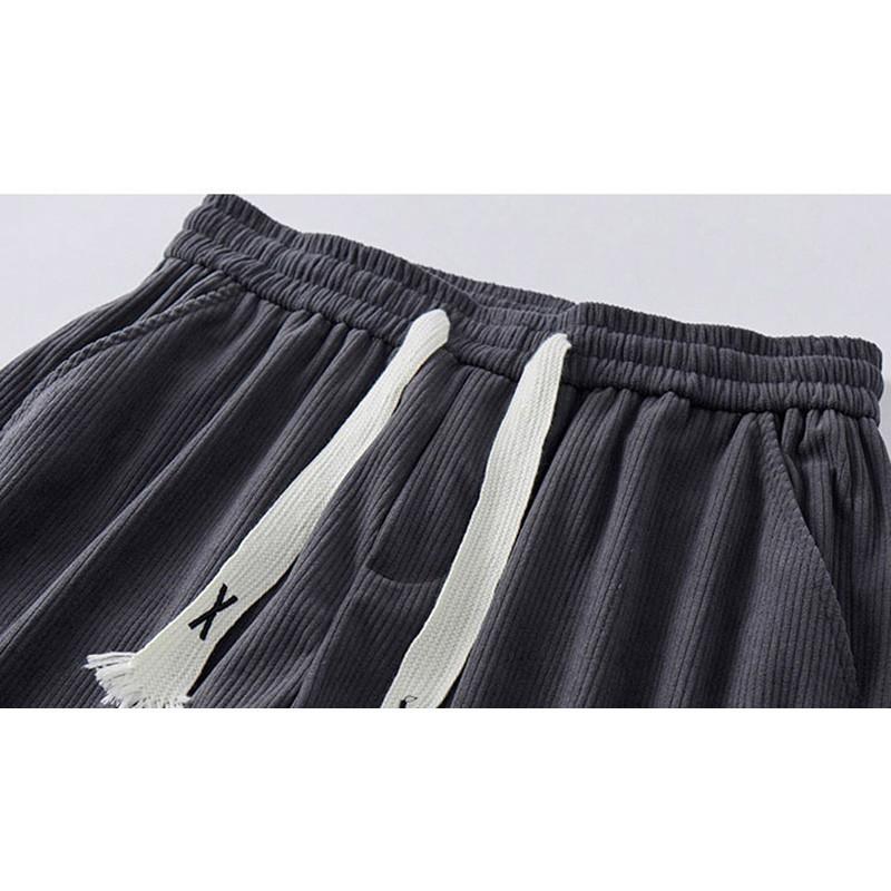 Plain Men Pants Loose Fit Men Long Pants Breathable Men Trousers with Elastic Waistline 6