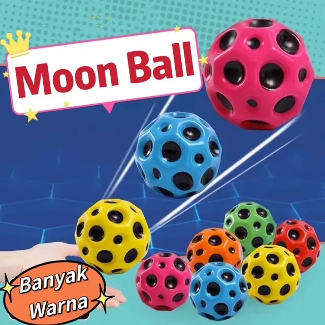 Mainan Anak Bola Lempar Bouncy Ball Moon Ball Edukasi Fidget Toys Anti Stress Mainan Olahraga Outdoor 0