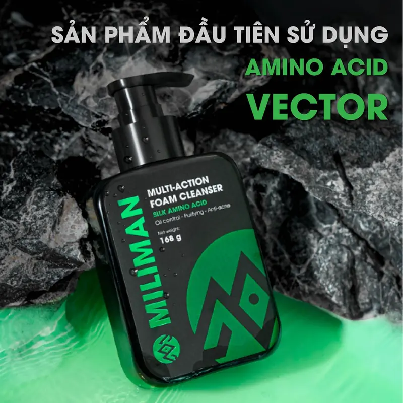 Sữa Rửa Mặt Nam Da Dầu Trắng Da Ngừa Mụn Thương Hiệu MILIMAN Multi – Action Foam Cleanser 168g Cosmetic Massage Tẩy Trang Skincare 5
