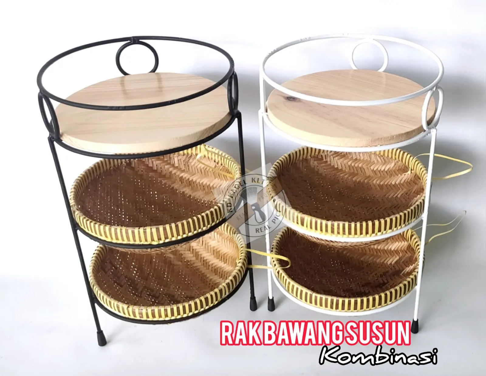 rak bawang susun kalo kombinasi | rak bumbu dapur | tempat bumbu tatakan Jati belanda