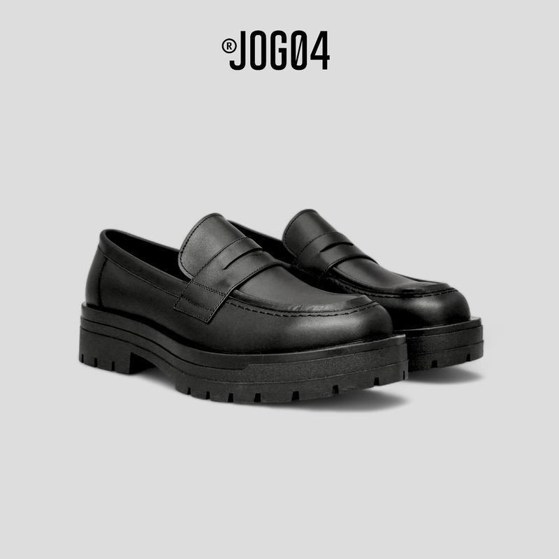D6 - Giày CHUNKY LOAFER JOG04  da bò Nappa nguyên tấm , đế tăng chiều cao 5.5cm