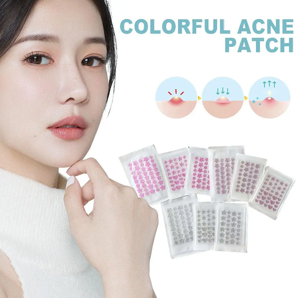28pcs Hydrocolloid Glitter Star Peach Heart Pimple Patch Hydrocolloid Concealer Acne Patch Concealer Pimple Patch