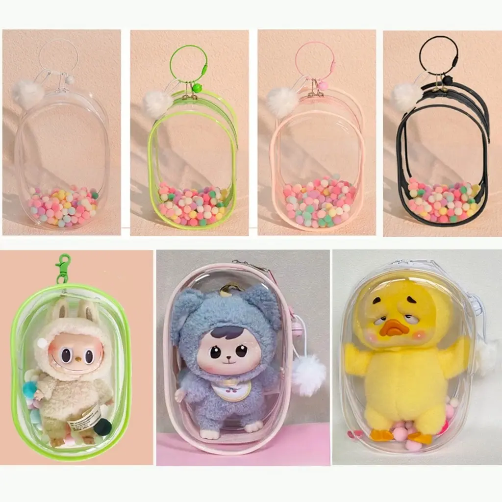 Túi lưu trữ búp bê, Labubu / baoao / Upsetduck V2, trong suốt, chống bụi, thích hợp cho búp bê Nhồi Bông Upsetduck Labubu, hộp lưu trữ búp bê, hộp lưu trữ búp bê Upsetduck