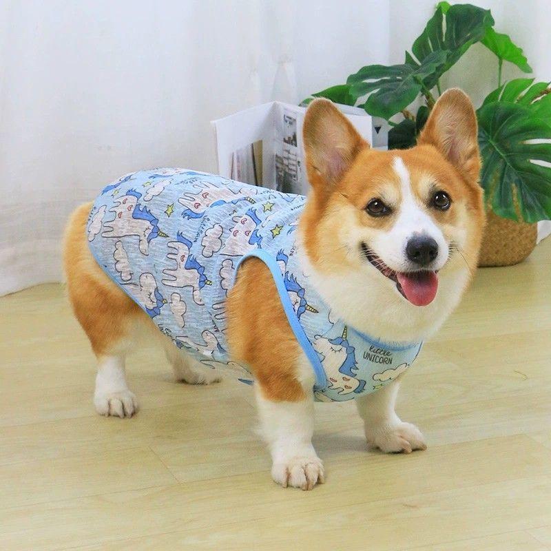 Pet Dog Clothes Thin Puppy 2024 New Summer Anti-Lint Corgi Teddy Summer Medium-Sized Dog Puppy 0