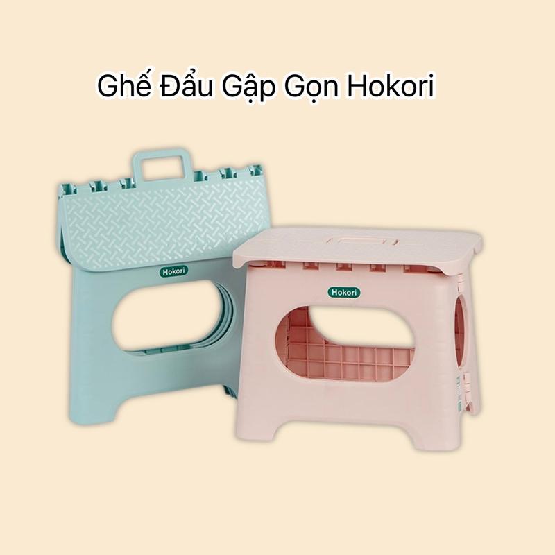 Ghế đẩu gấp gọn 2 size tiết kiệm không gian, ghế nhựa xếp gọn mang đi du lịch tiện lợi