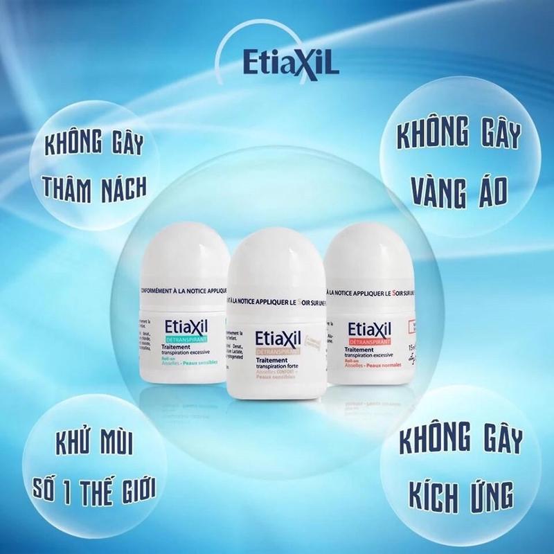 Lăn Khử Mùi ETIAXIL - Lăn Nách Extiaxil Khử Mùi Cơ Thể Hiệu Quả Suốt 72h Dành Cho Da Nhạy Cảm - 15ml -