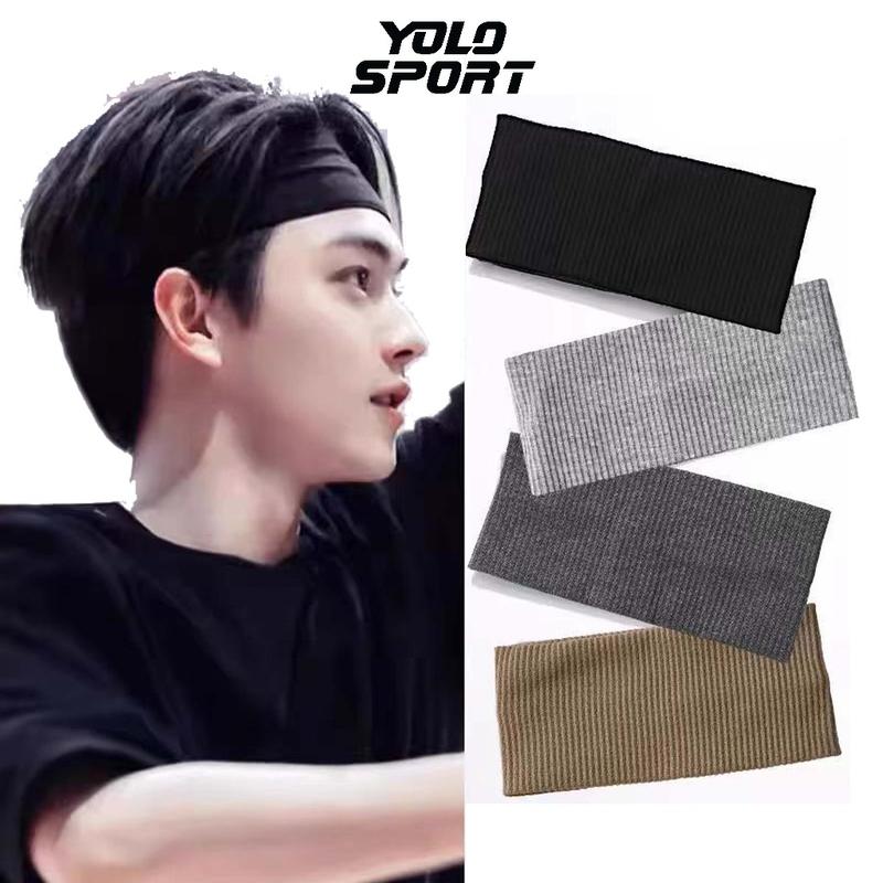 Băng Đô Thể Thao Nam Nữ Chất Dệt Kim Thấm Hút Mồ Hôi Hàn Quốc Màu Trơn Đeo Trán Co Giãn Mềm Mại Siêu Nhẹ Trendy Đồng Sport Thun Cotton