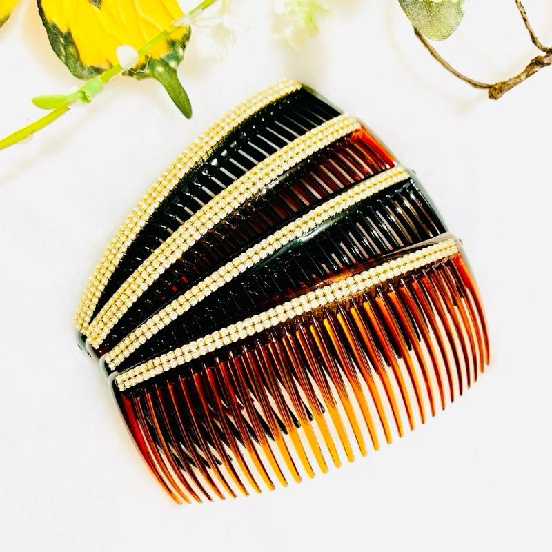 Lược cài tóc xước mái đính hạt đá cao cấp dành cho nữ Hat - Hoa