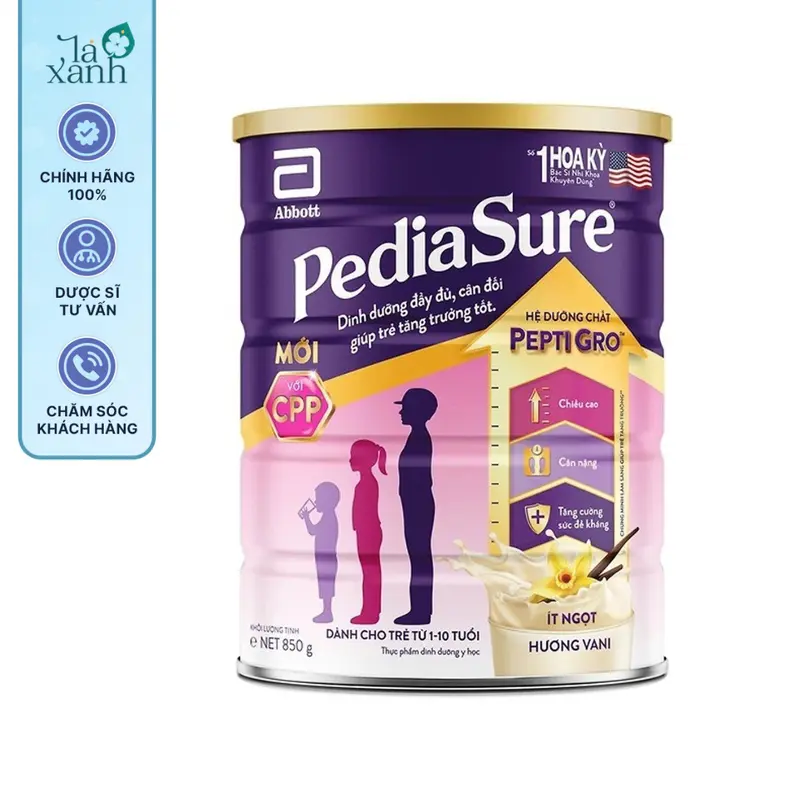 Sữa bột PediaSure 850g vị vani ít ngọt sữa  cong thuc 0