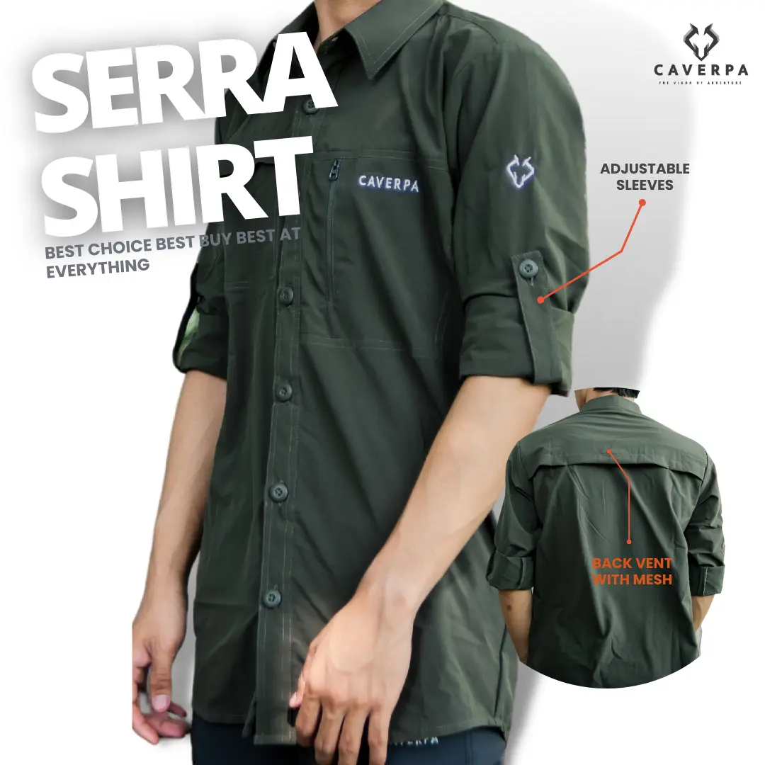 Kemeja Lapangan Caverpa Serra Quikcdry PDL Shirt army bordir  kancing  kantong  kerah  logo  pria Formal Kain
