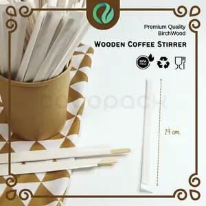 Stick Kayu Pengaduk Kopi Wooden Coffee Stirrer 19cm