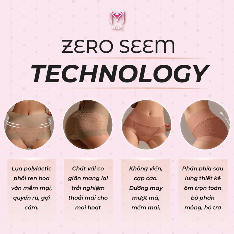 Quần lót lụa polylactic nữ 2455 cạp cao lượn sóng kháng khuẩn 7A thoáng khí Women 2