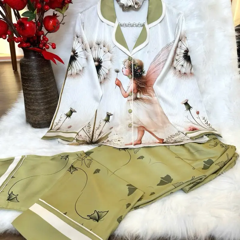 Pajamas & Loungewear K10_ LATIN SPK dầy mượt mịn màng thiết kế sinh động trẻ trung Tay ngắn Tay dài size 55-75kg WOMEN Đồ ngủ nữ Bộ Mặc Nhà 1