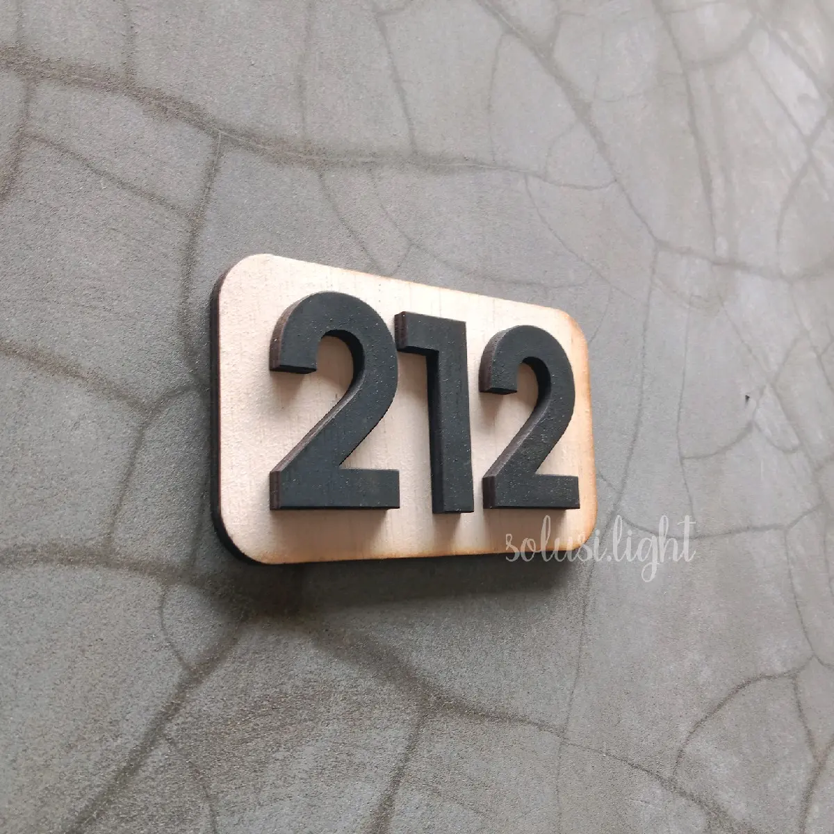 Nomor Kamar Kost Bahan Plywood 12 x 7cm - Nomor Kamar Minimalis Untuk Hotel Kamar Karaoke