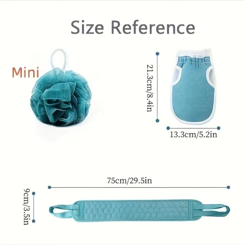 3pcs/set Body Scrubber Set, Bath Strap, Bath Mittens for Shower Exfoliating, Everything Shower Products, Back Scrubber Towel 2