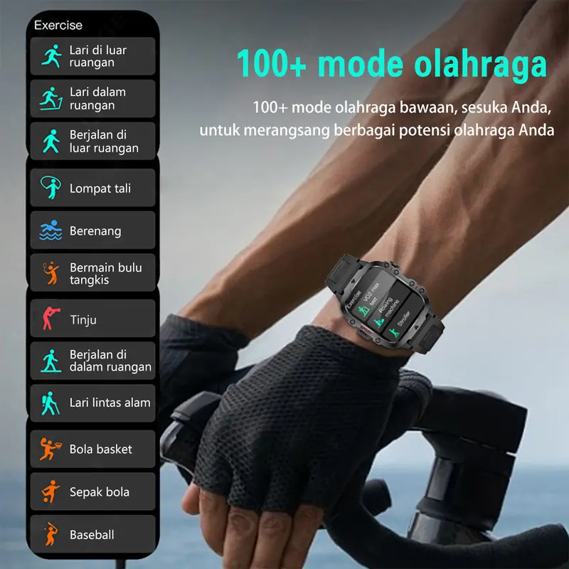 LIGE Jam Tangan Pintar Olahraga Asli Baru 1.96 Inci HD Layar Persegi Panggilan Bluetooth Denyut Jantung Terus Menerus Deteksi Kesehatan Gelang Pintar Tahan Air Smartwatch Hadiah 2