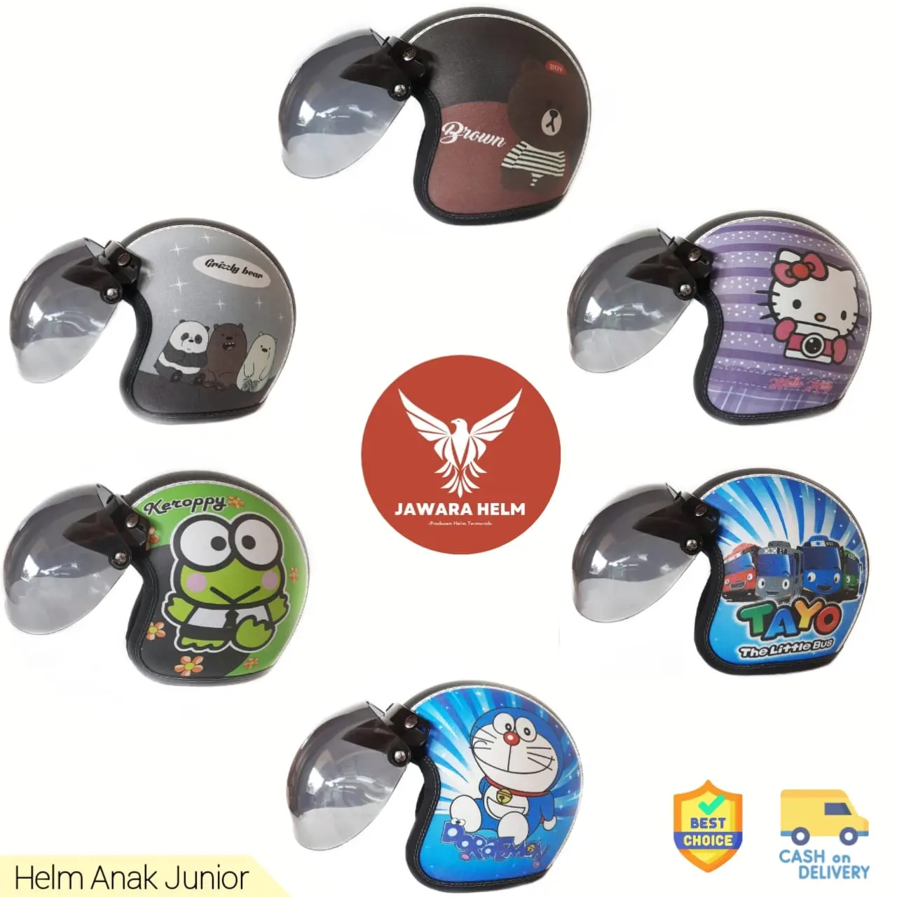 Helm Retro Anak Junior Usia 7-12 Tahun