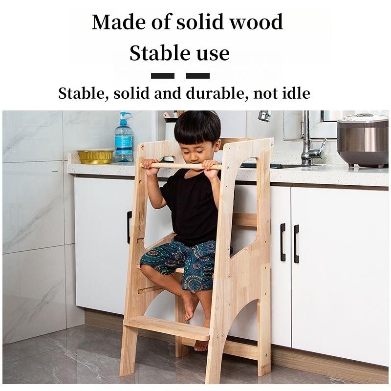 Montessori Learning Tower Solid Wooden Children's Wash Stool Wash Ladder Chair 2
