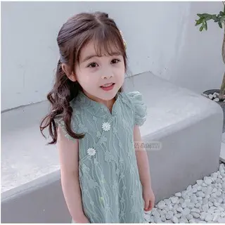 Dress Baju Cheong Sam Anak Perempuan Satin Elegan Simple Cantik Murah Import [CH02] 6