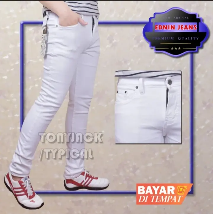 CELANA SOF JEANS STREET PRIA.. HITAM. ABU. PUTIH. 5