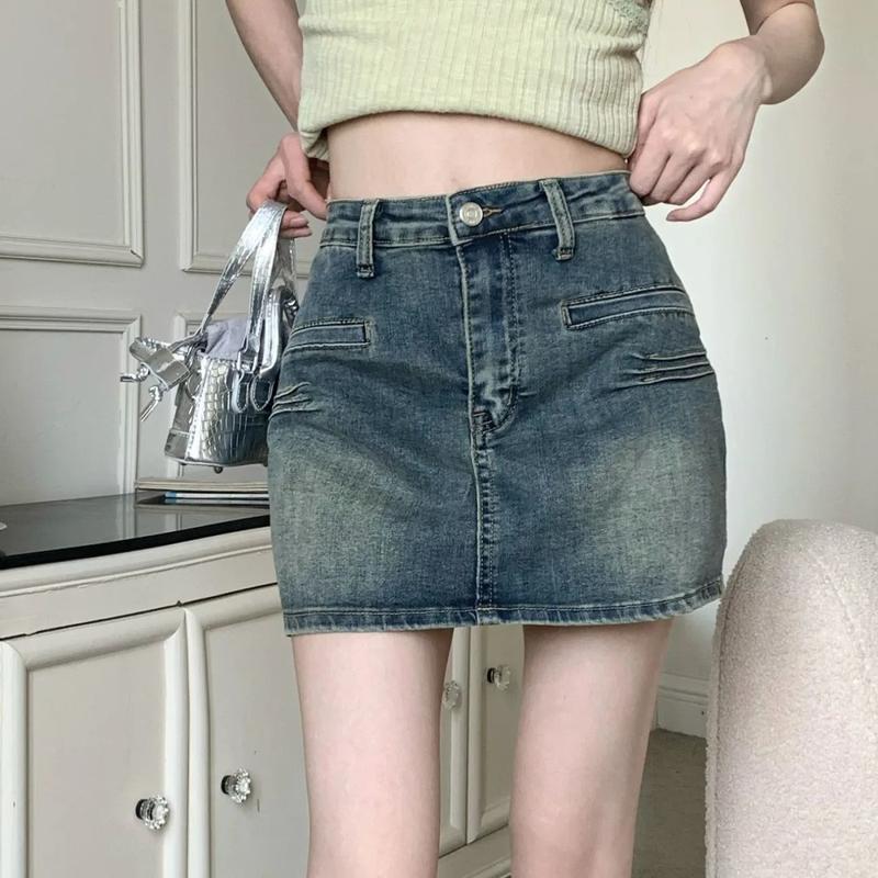 Chân Váy Denim, Thiết Kế Sang Trọng Và Sang Trọng, Lót, Co Giãn, Thích Hợp Cho Mùa Hè, Chân Váy Bodycon Mới, Hợp Xu hướng, Phong Cách Cô Gái Nóng Bỏng Sexy 2