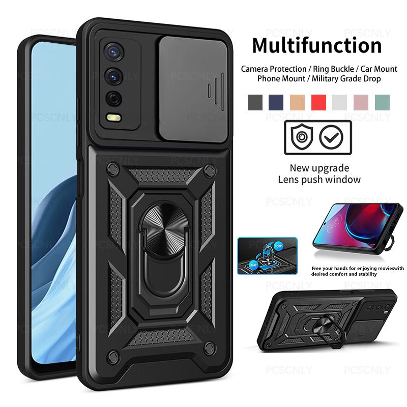 Ốp Điện Thoại Chống Sốc Cho Vivo Y20, Y20s, Y20i, Y20, Y11S, Y12S, Y20A, Y20SG, Y20T, Y12G, Ốp Bảo Vệ Máy Ảnh, Giá Đỡ Nhẫn Ngón Tay