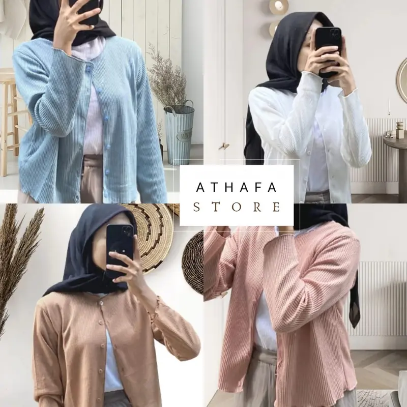 Cardigan rajut wafle wanita crop premium Waffle Baju Cantik 2