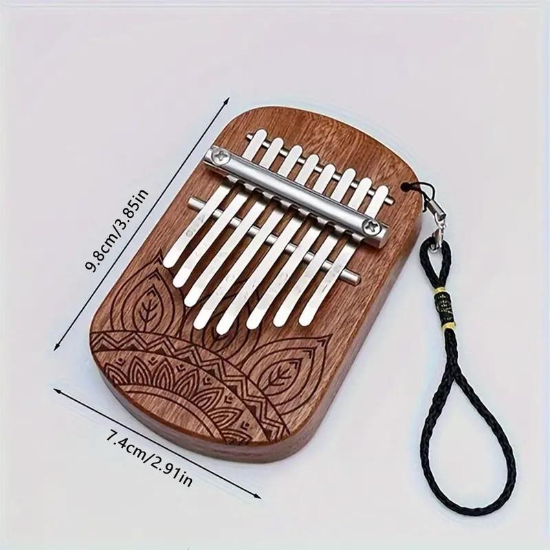 Mini Wooden Thumb Piano, 8-tone Mini Kalimba, Portable Finger Piano, Musical Instrument for Beginners 1