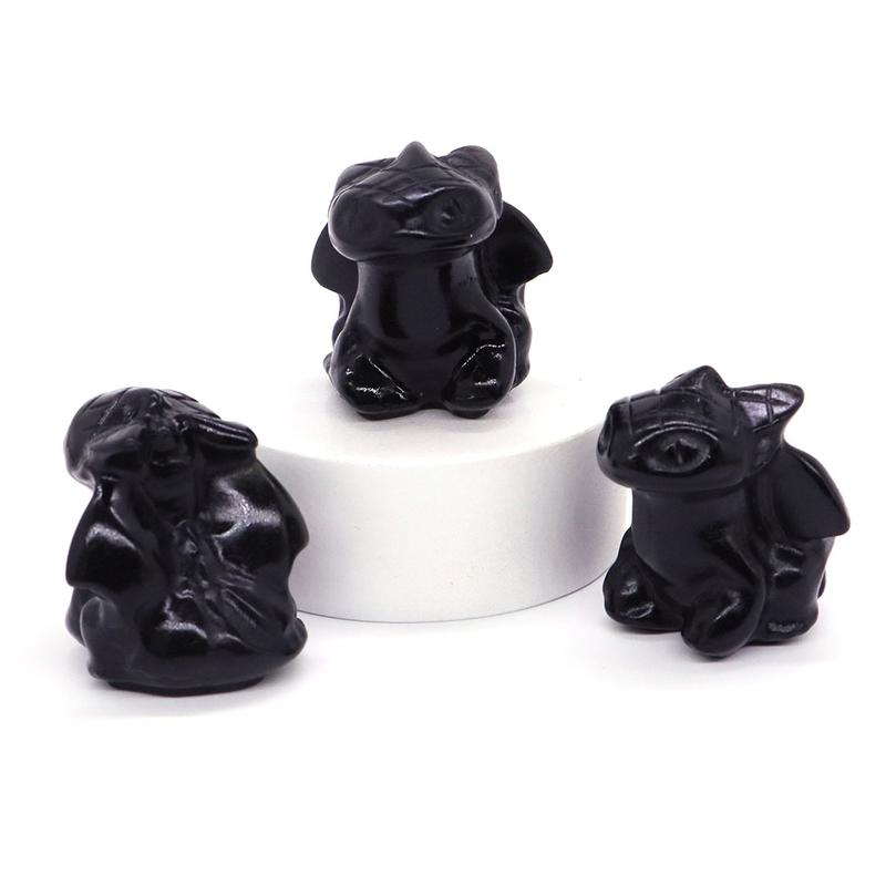 Product Introduction of 1.2" Mini Toothless Flying Dragon Cartoon Animal Figure Natural Crystal Point White Stone Rose Quartz Ornament Home Decor Gift 9