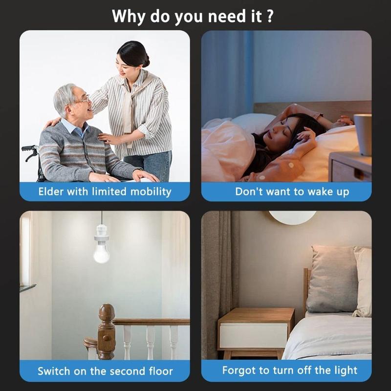 tolifeto High Quality 15/30/60 Min Timer Remote Control Lamp Holder Long Distance Potable E27 Bulb Lamp Holder Smart Wireless Light Bulb Socket Home 4