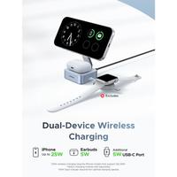 Gambar UGREEN MagFlow 2in1 Wireless Charger Magsafe Qi2 Fast Charging 25w With Stand Holder 55960B - Wireless Charger UGREEN MagFlow QI2 25W dari GGSTORESBY Kota Surabaya 3 Tokopedia