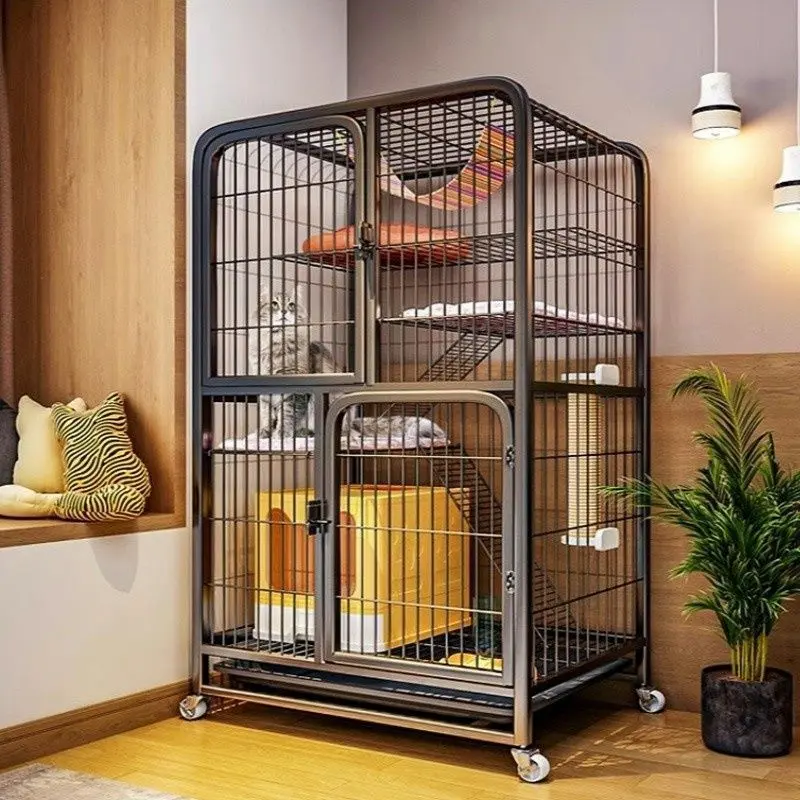 Hot Sale Cat Cage Home Indoor Cat Villa with Toilet Integrated Cat Cage Super Large Free Space Cattery Cat Empty Cage