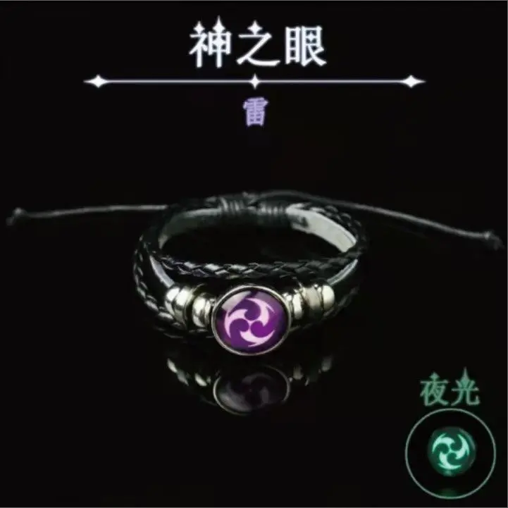 Vòng Tay Khớp Mắt Thần, Bóng Đêm, Rung Cảm Genshin Impact, Thích Hợp Cho Nam Và Nữ, Có Mặt Dây Chuyền, Bao Gồm Các Nhân Vật Như Bão, Lửa, Sấm Sét Và Đá, Lý Tưởng Cho Học Sinh, Phiên Bản Phát Sáng Phụ Kiện Ong