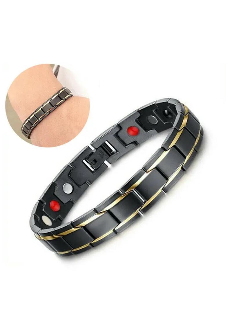 Product Introduction of 4 in 1 Magnetic Bracelet, Punk Style Stainless Steel Bracelet for Men, Fashion Jewelry for Party, Ideal Gift for Him, Trendy All-match Stylish Accessory for Birthday Gift 4