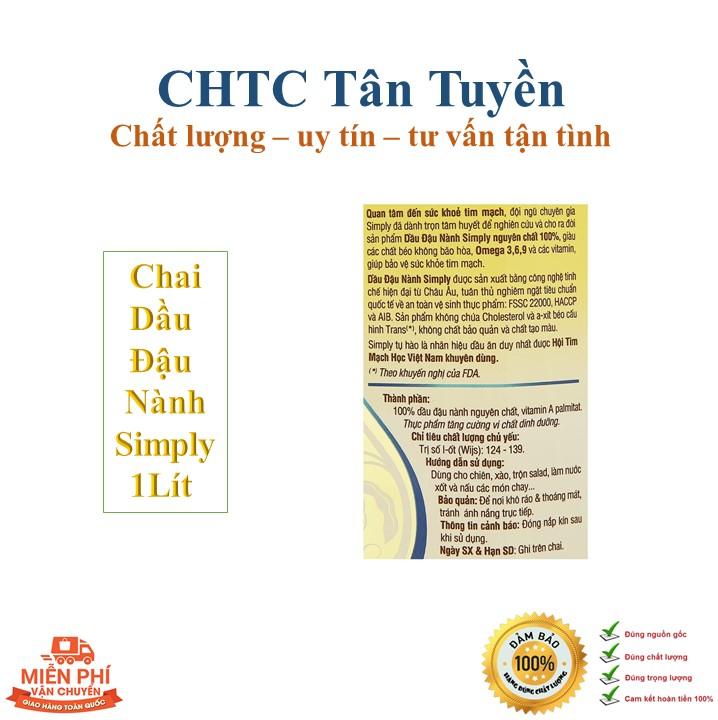Dầu đậu nành Simply 1 lít, tinh chế hiện đại, giàu Omega-3, Omega-6 & Omega-9, tốt cho tim mạch 7