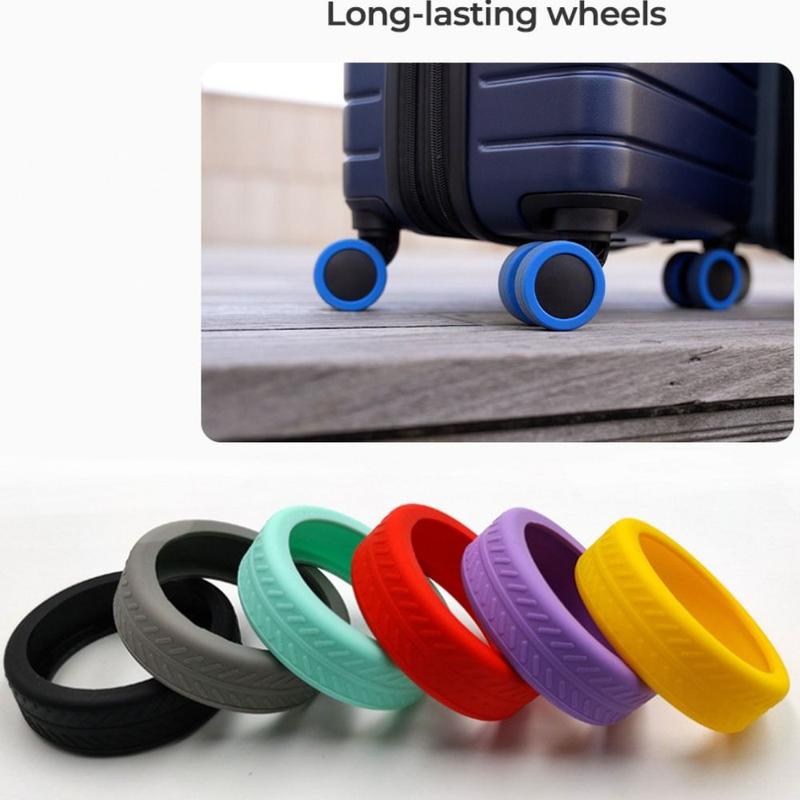 Product Introduction of 4/8Pcs Portable Silicone Luggage Wheels Protector Suitcase Parts Axles Noise Wheels Guard Cover Suitcase Wheels Protection Cover with Silent Sound Reduce Wheel Wear Travel Luggage Caster Shoes Luggage Accessories 9