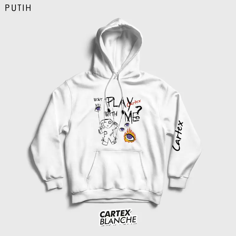 CARTEXBLANCHE PLAY WITH ME HOODIE JUMPER UNISEX PRIA & WANITA M - XXL ( SABLON ) 2