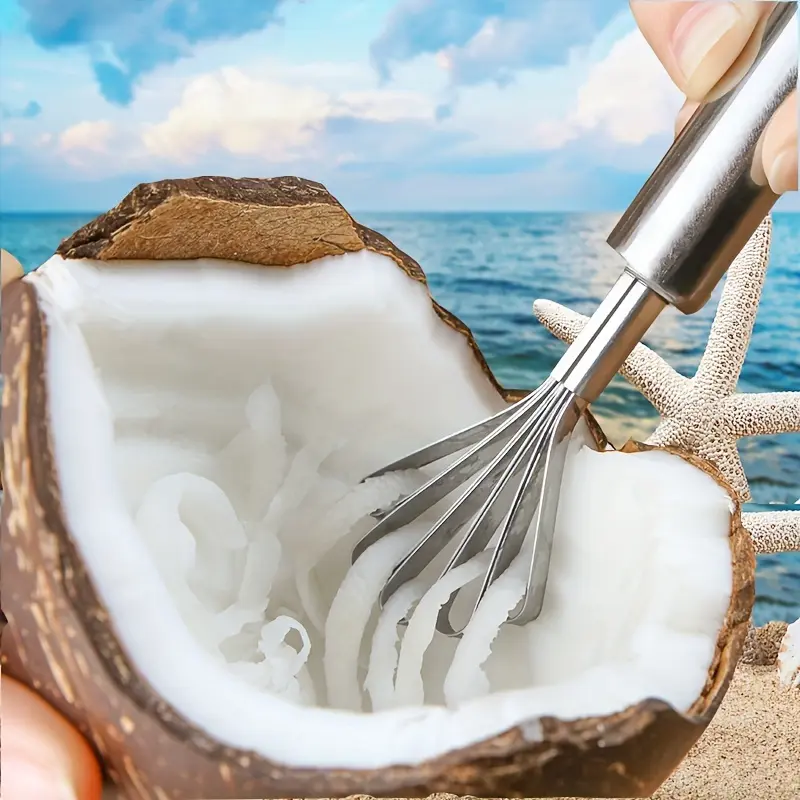 Parut Kelapa Gigi Gergaji Keluli Tahan Karat, Serbaguna, Alat Dapur, untuk Menanggalkan Kulit Ikan, 1pc