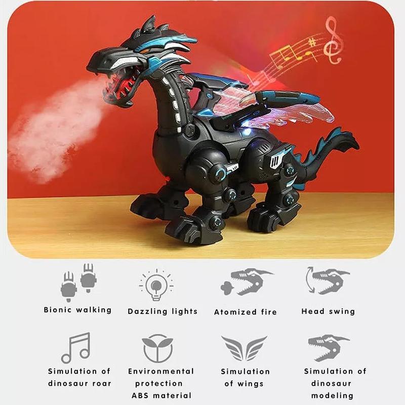 Product Introduction of Electric Dragon Toy, Mechanical Dragon Simulation Model, Creative Birthday and Holiday Gift Options, No Battery Included, You Need To Bring Three AA Batteries 6