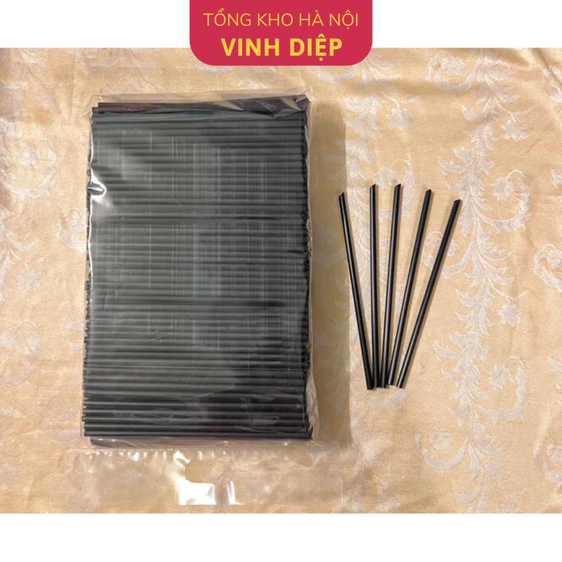  Ống hút sinh tố cà phê nước mía phi 8 dài 21cm 2 đầu tròn 2 màu đen trắng 1 bịch 500gr 