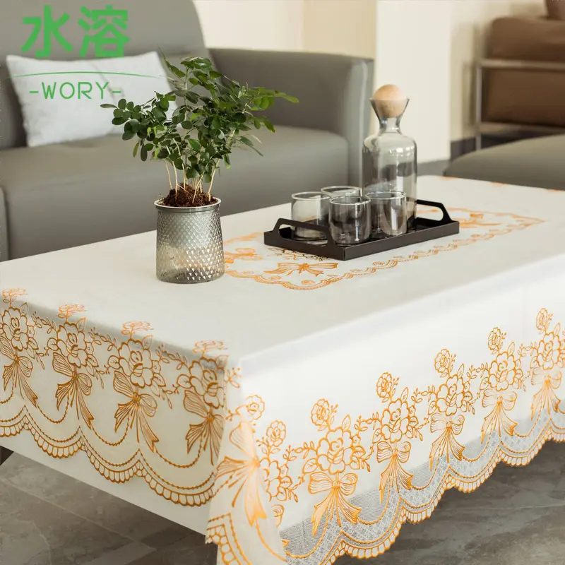 Khăn trải bàn PVC, phong cách cô gái trẻ, không thấm nước, chịu nhiệt và chống dầu, dùng một lần, đệm Bàn ăn, khăn trải bàn bằng nhựa gia dụng, đệm Bàn cà phê hình chữ nhật 1