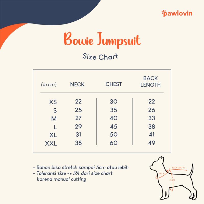 Pawlovin - Baju Anjing & Kucing Bowie Jumpsuit 3