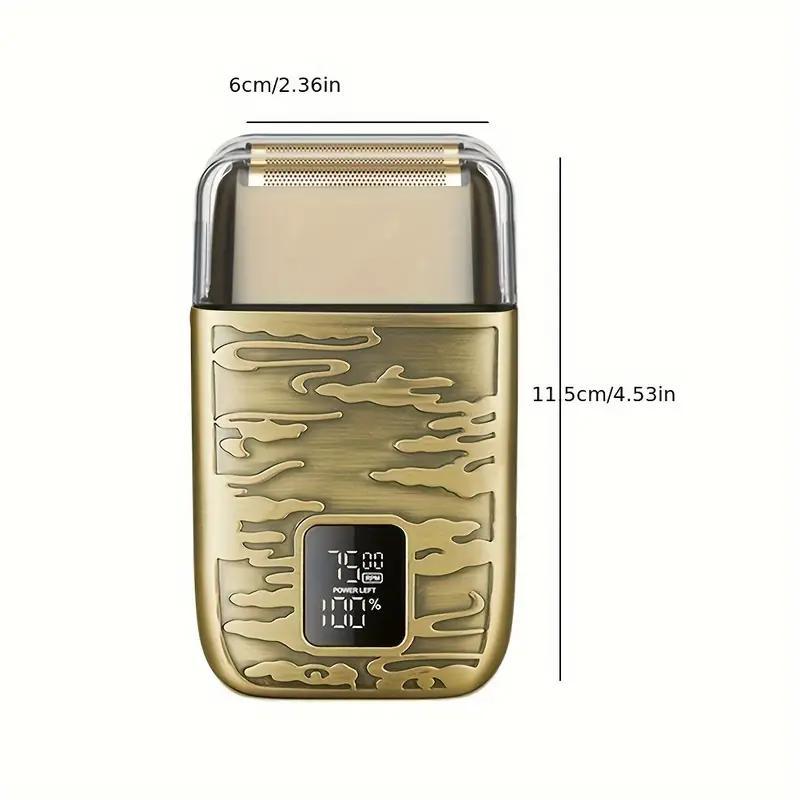 Product Introduction of USB Rechargeable Electric Shaver, 1 Box Men's Vintage Electric Shaver with Digital Display, Beard Trimmer for Men, Great for Travel, Outing, Daily Use, Christmas 4