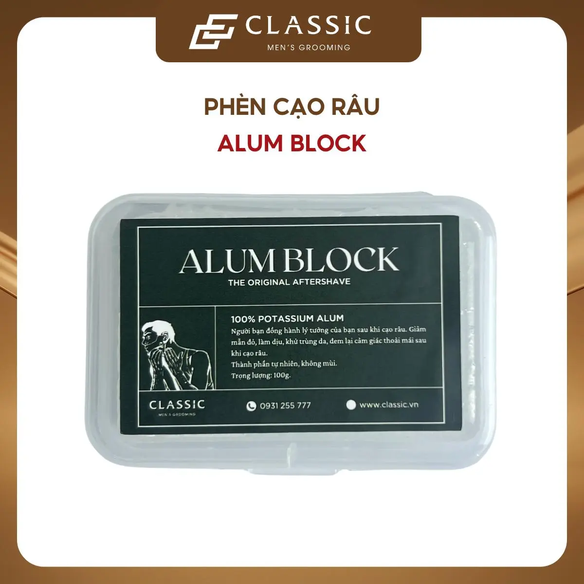 Phèn cạo râu Classic Alum Block