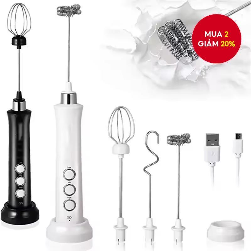 Máy đánh trứng Máy tạo bọt sữa điện 3 trong 1 Máy tạo bọt cầm tay tốc độ cao…