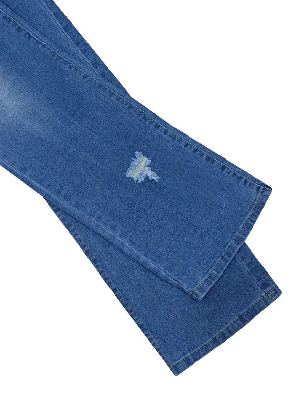 Women's Plain Straight Leg Denim Pants, Casual Retro High Waist Trousers for Daily Wear, Jeans, Ladies Bottoms for All Seasons, Womenswear 6